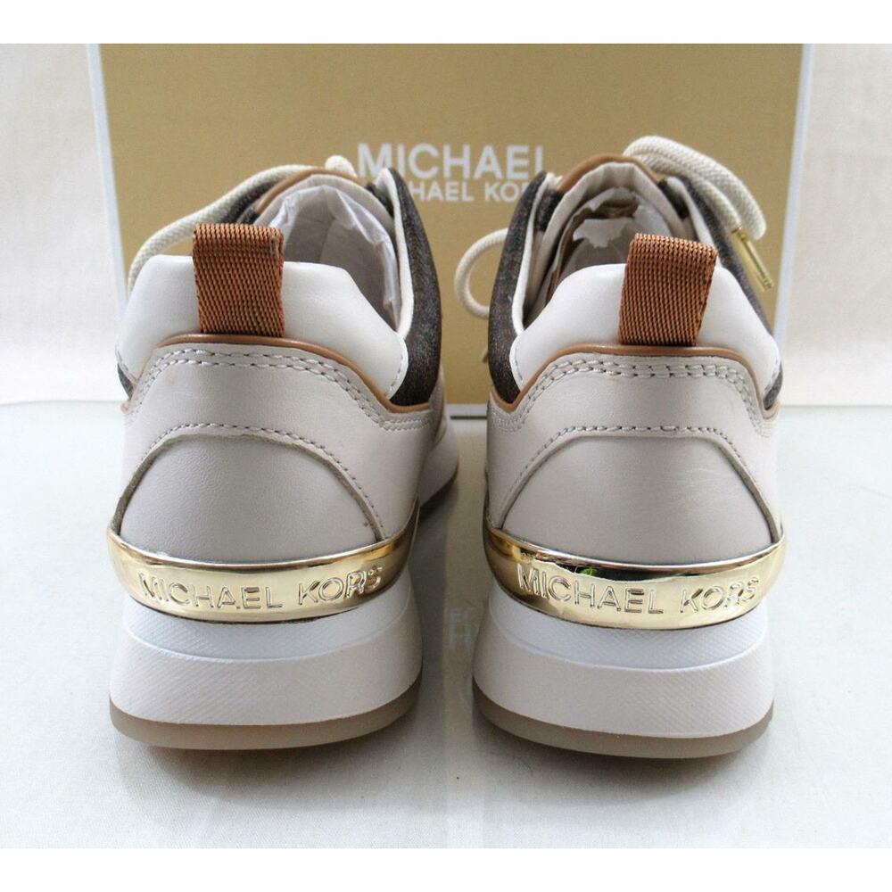 Women's Shoes Michael Kors Pippin Trainer Sneakers MK Logo Cream Multi Size 9.5 - Picture 7 of 11
